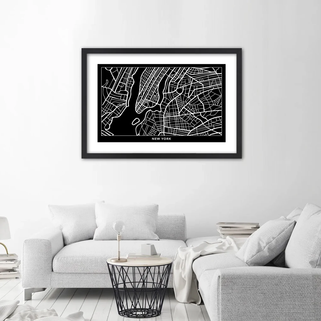 Gario Plagát City plan New York Farba rámu: Bez rámu, Rozmery: 60 x 40 cm