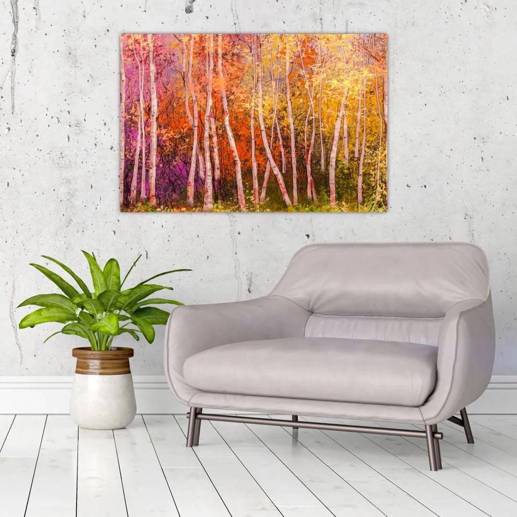 Obraz farebného lesa (90x60 cm)