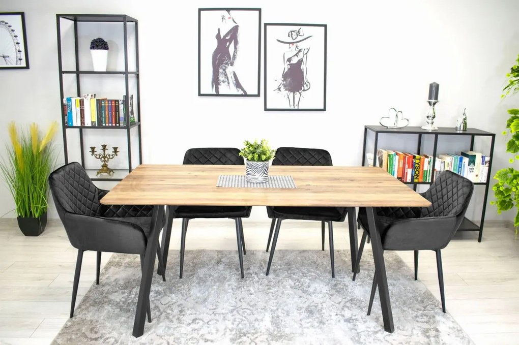 AKCIA Čierna zamatová stolička NOLA II. akosť