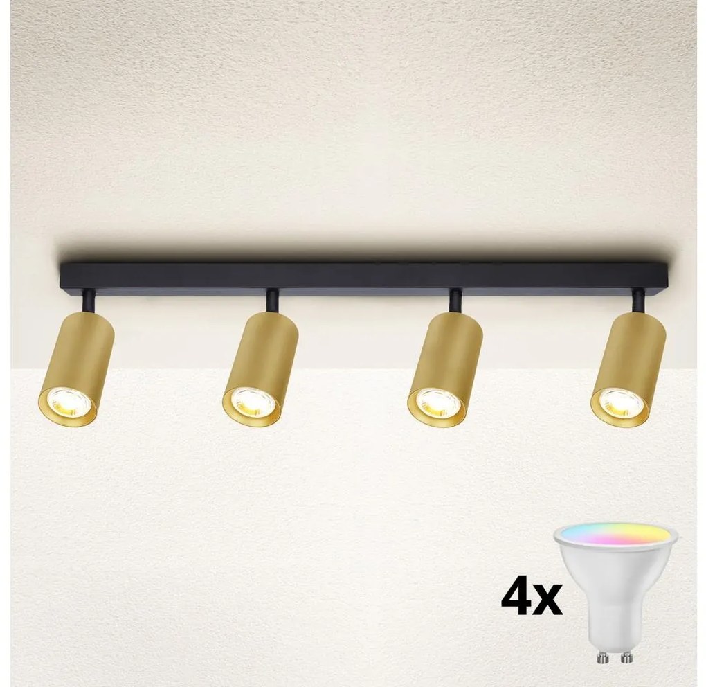 Brilagi - LED stmievateľné bodové svietidlo SELE GOLDEN 4xGU10/6,5W/230V čierna/zlatá