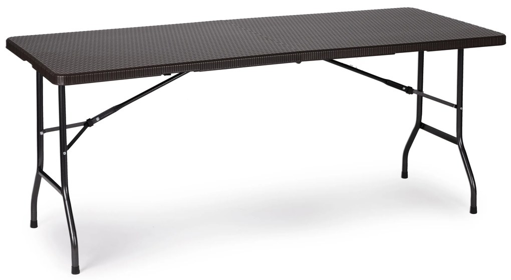 Skladací záhradný stôl, 180 cm, ratan