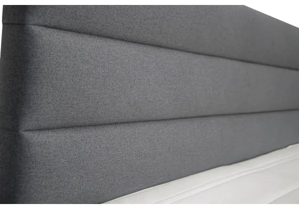 Čalúnená posteľ s úložným priestorom a matracami s topperom NEW BOLERO 180x200 cm sivá