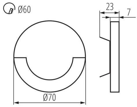 Kanlux 27558 - LED Nástenné schodiskové svietidlo SOLA LED/0,8W/12V 4000K