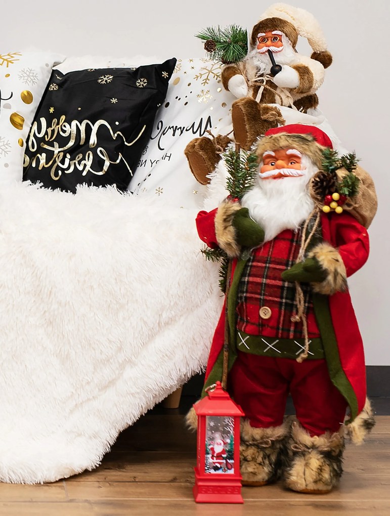 Figúrka Santa Clausa a Mikuláša 44 cm biela