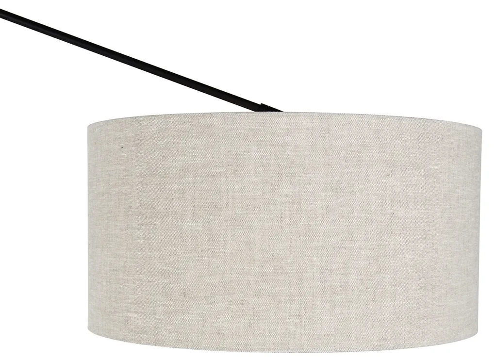 Stojaca lampa čierna so svetlosivým tienidlom 50 cm nastaviteľná - Editor