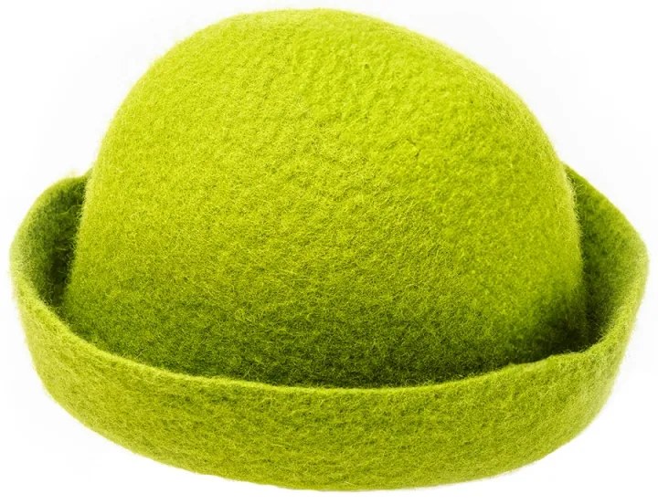 Klobúk do sauny z ovčej vlny Lahtiset, limetkovo zelený