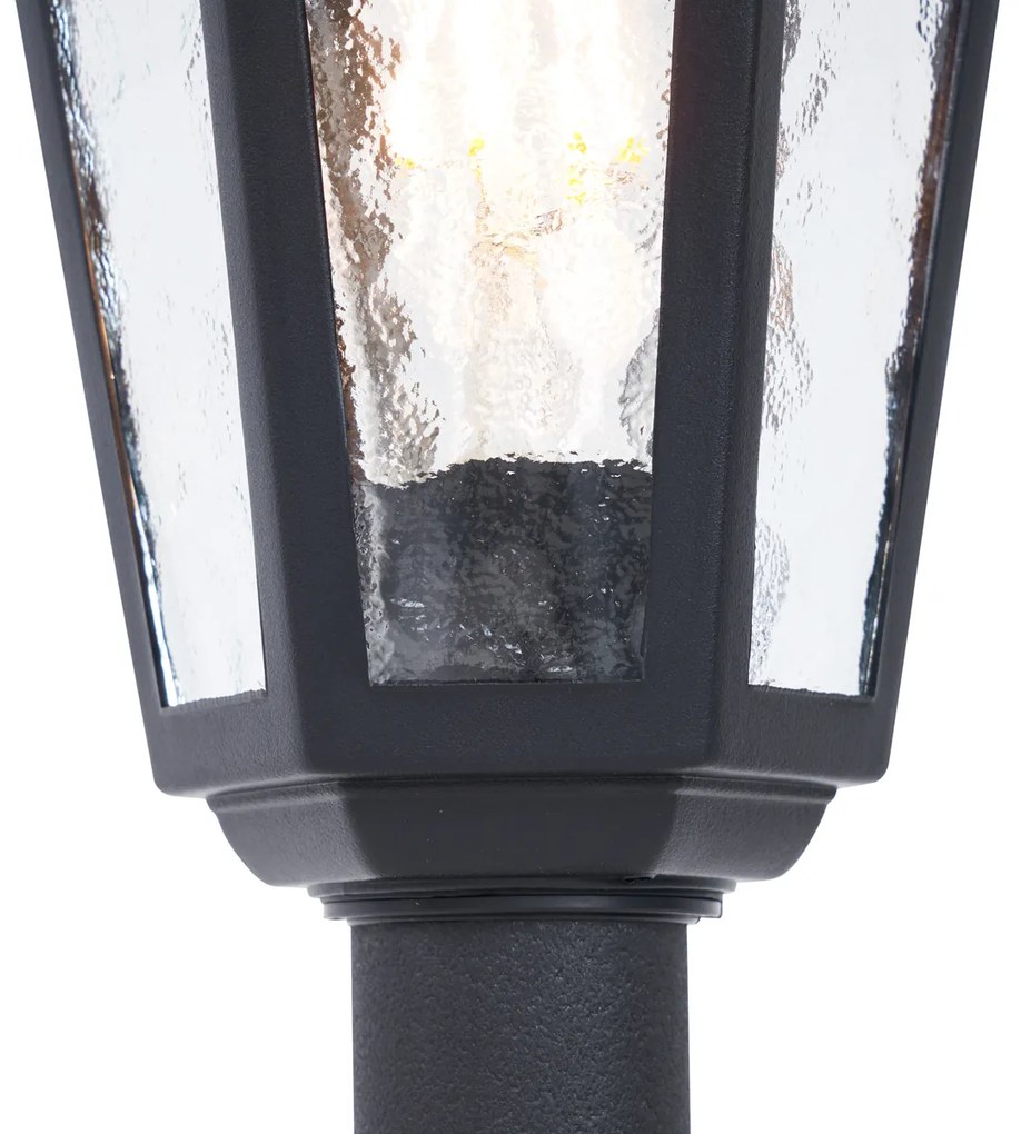 Klasické vonkajšie stĺpikové svietidlo čierne 122 cm IP44 - New Haven Hammered