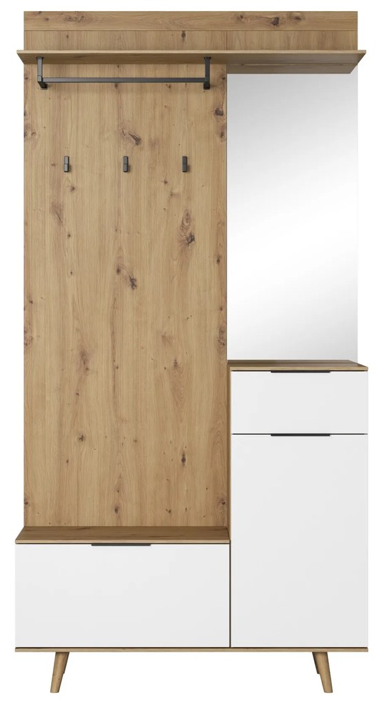 Předsíňová stěna Nordic A 100 cm dub Artisan/bílá