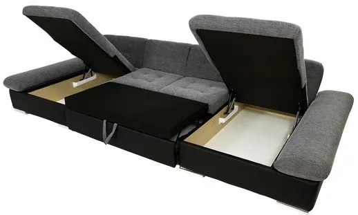 Rohová rozkladacia pohovka Agata Premium, Dostupné poťahy: Maya 09 + Maya 09 + Mokka 71