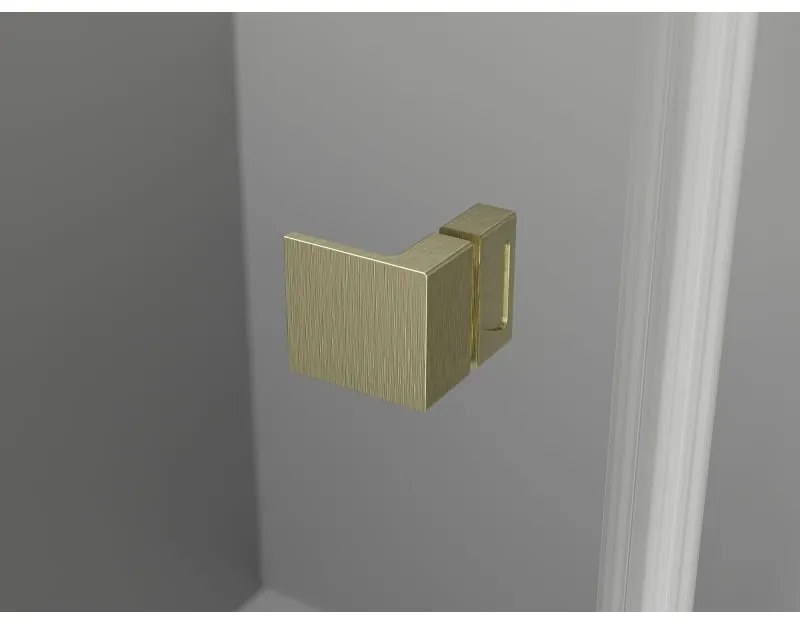 Mexen Lunar-B L, 1-krídlový sprchový kút, ľavý, 90 x 80 cm, 8mm číre sklo, zlatý matný profil, 832L-090-080-55-00-L