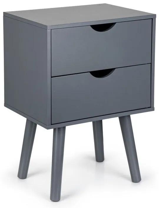 ModernHome Nočný stolík s 2 zásuvkami - sivý, FH-NS190049