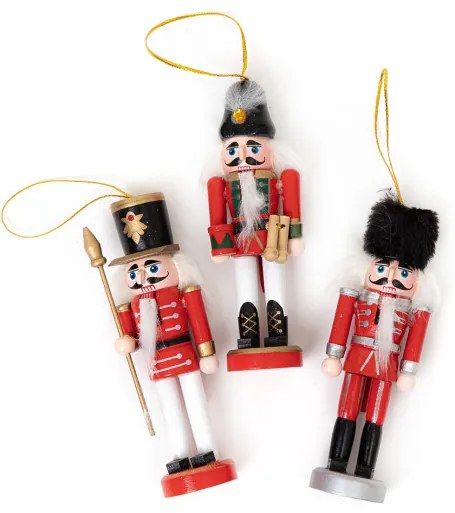 Závesná vianočná dekorácia NUTCRACKER luskáčik 836065 (3 ks)
