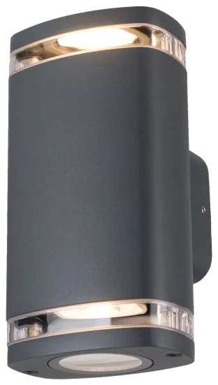 Kanlux 38887 - Vonkajšie nástenné svietidlo ZEVI 2xGU10/10W/230V IP54 antracit