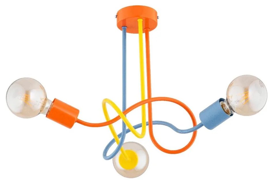 Detský prisadený luster WINGO 3xE27/15W/230V pestrofarebná