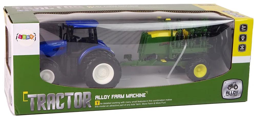 Lean Toys Modrý traktor na diaľkové ovládanie 1:24 – s Lisom
