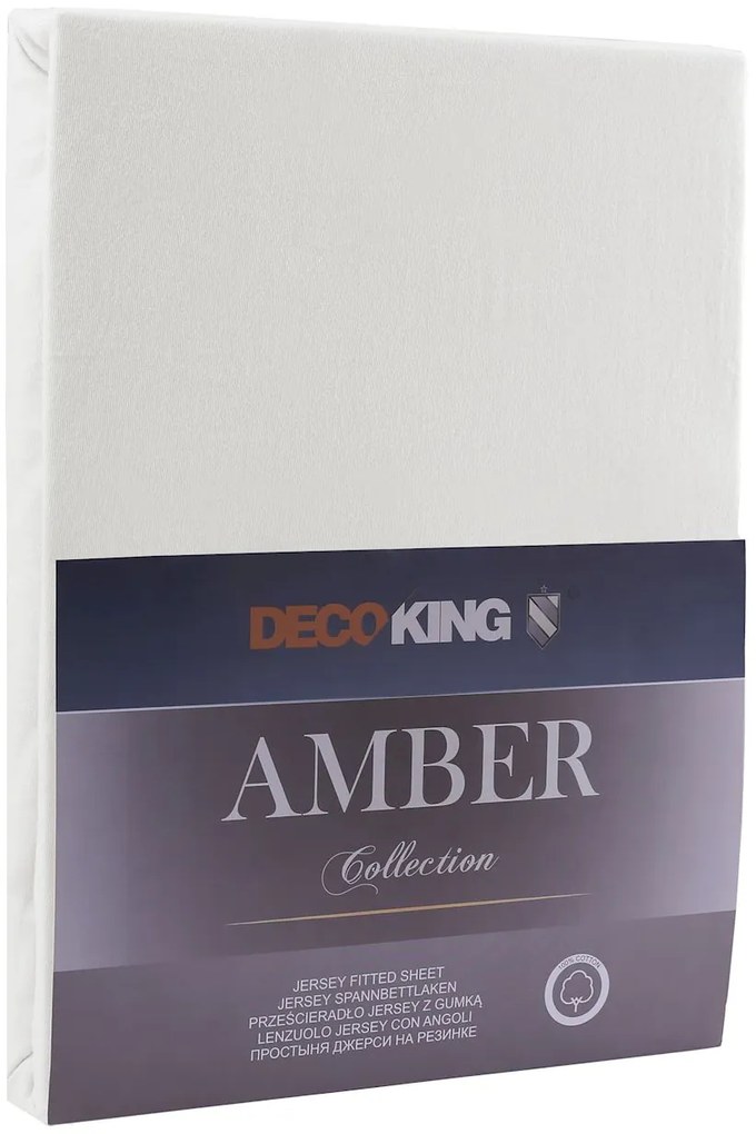 Bavlnené jersey prestieradlo Amber biela Decoking Rozměr prostěradlo DecoKing: 100-120x200 cm 30cm