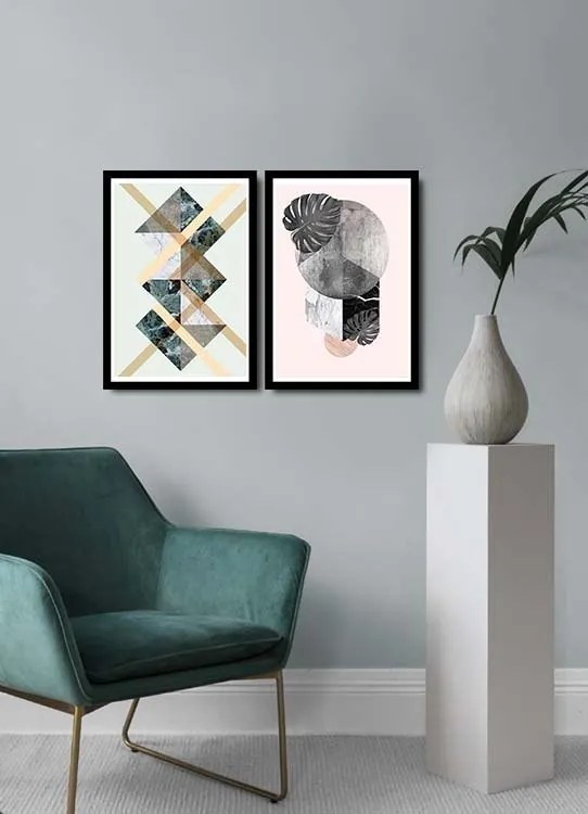 Sada nástenných obrazov Profitola 36x51 cm 2 ks biela/šedá