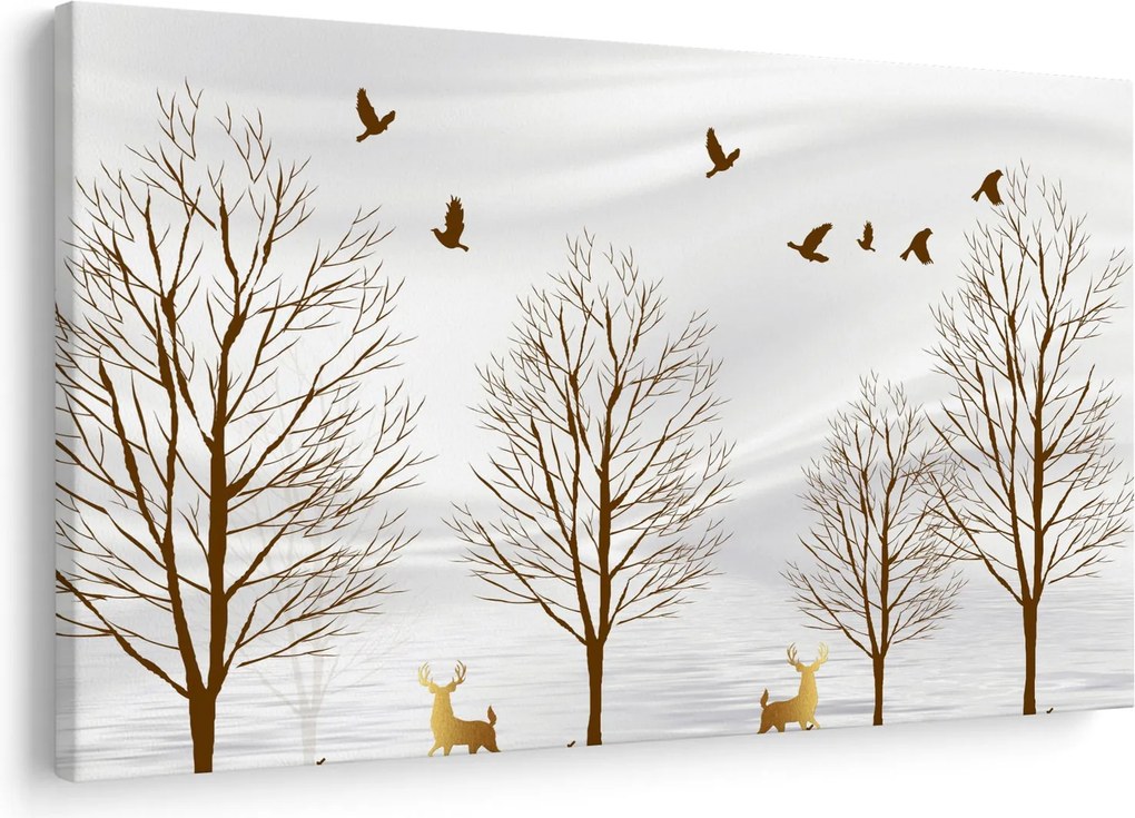 Obraz - Jelene pred riekou (90x60 cm)