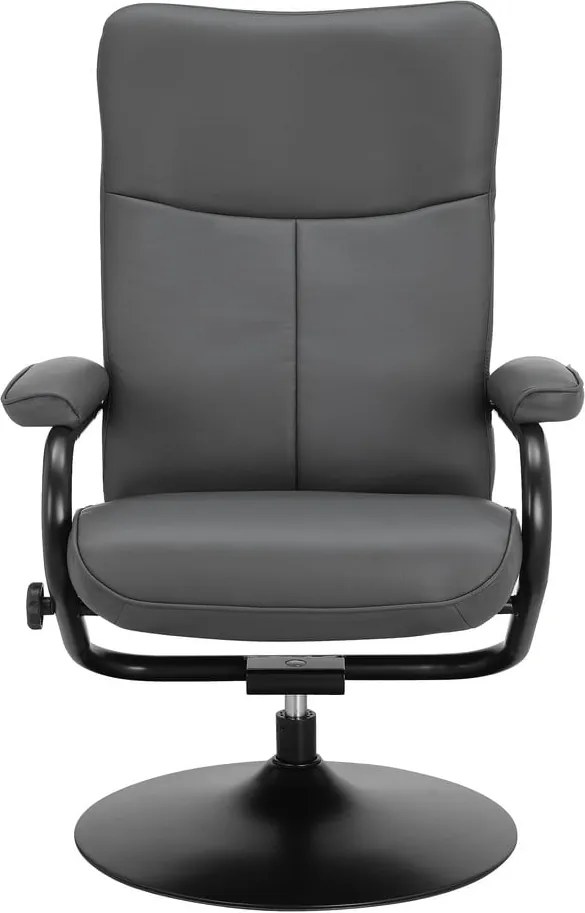 Sivé relaxačné kreslo s podnožkou z imitácie kože Istad – Støraa