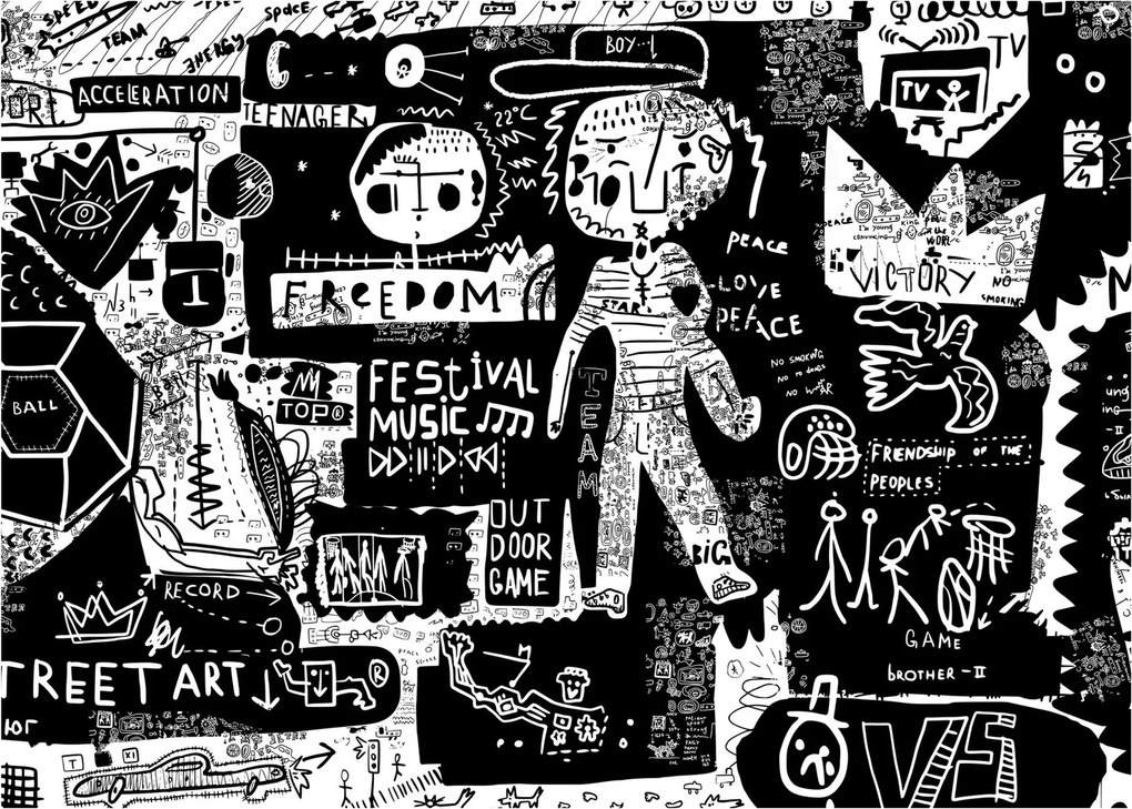 Sklenený obraz - Graffiti (70x50 cm)