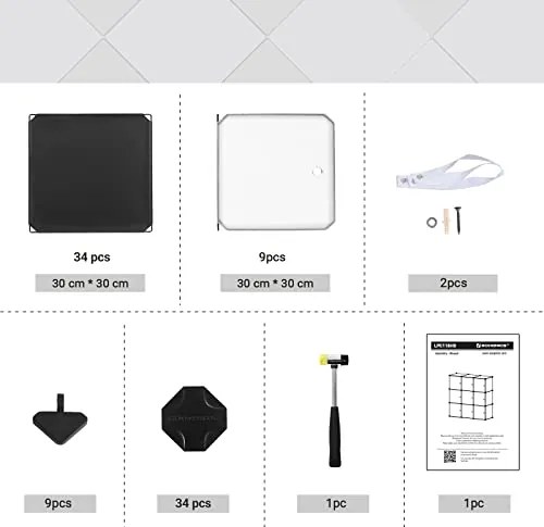 Zásuvný plastový regál s 9 skrinkami, s dvierkami, 93x93x31cm