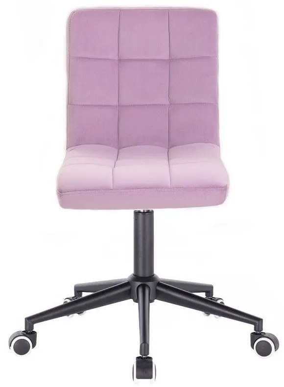 LuxuryForm DESIGN Stolička TOLEDO VELUR na čiernej podstave s kolieskami - levanduľa