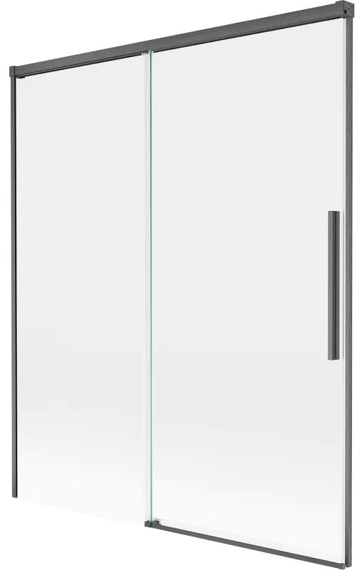 Mexen Rox, 2-krídlová posuvná vaňová zástena 140 x 150 cm, 8mm číre sklo, brúsený grafit profil, 8C9-140-001-66-00