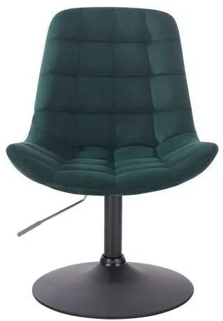 LuxuryForm DESIGN Stolička PARIS VELUR na čiernom tanieri - zelená