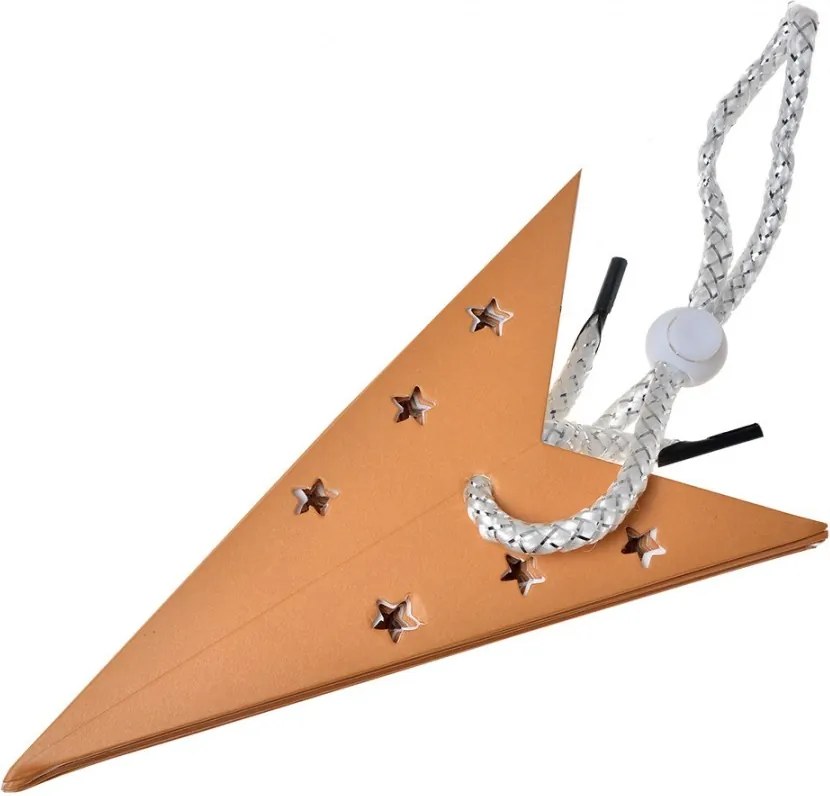 Bronzová závesná vianočná papierová hviezda S - 30*8*30 cm
