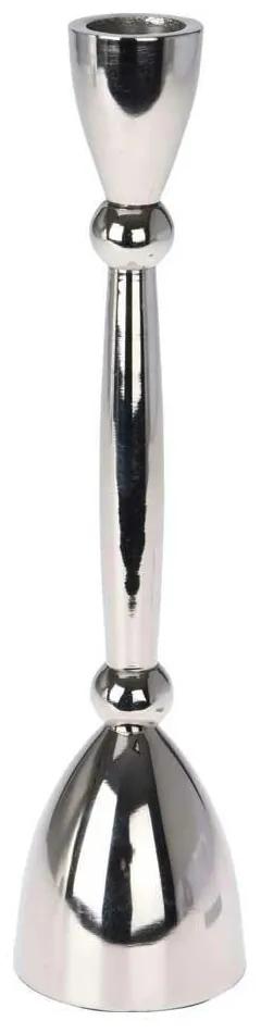 DekorStyle Hliníkový svietnik 23 cm strieborný