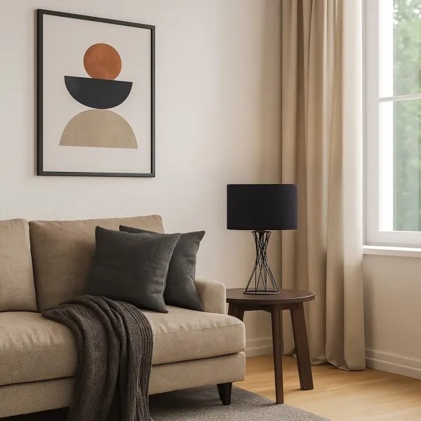 Rabalux 74082 - Stolová lampa NIVRA 1xE27/40W/230V čierna