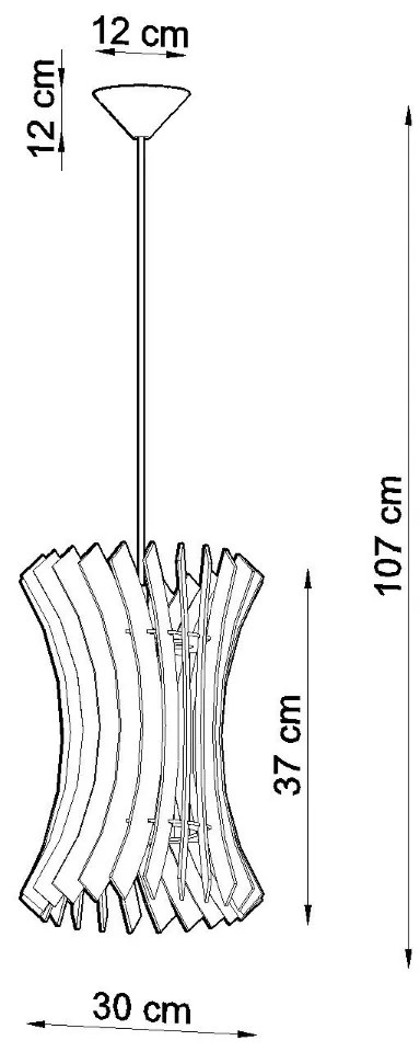 Závesné svietidlo Oriana, 1x drevené tienidlo