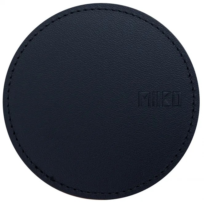 Podtácok 10cm, recyklovaná koža / čierny