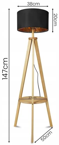 Stojacia lampa 1xE27/40W/230V čierna