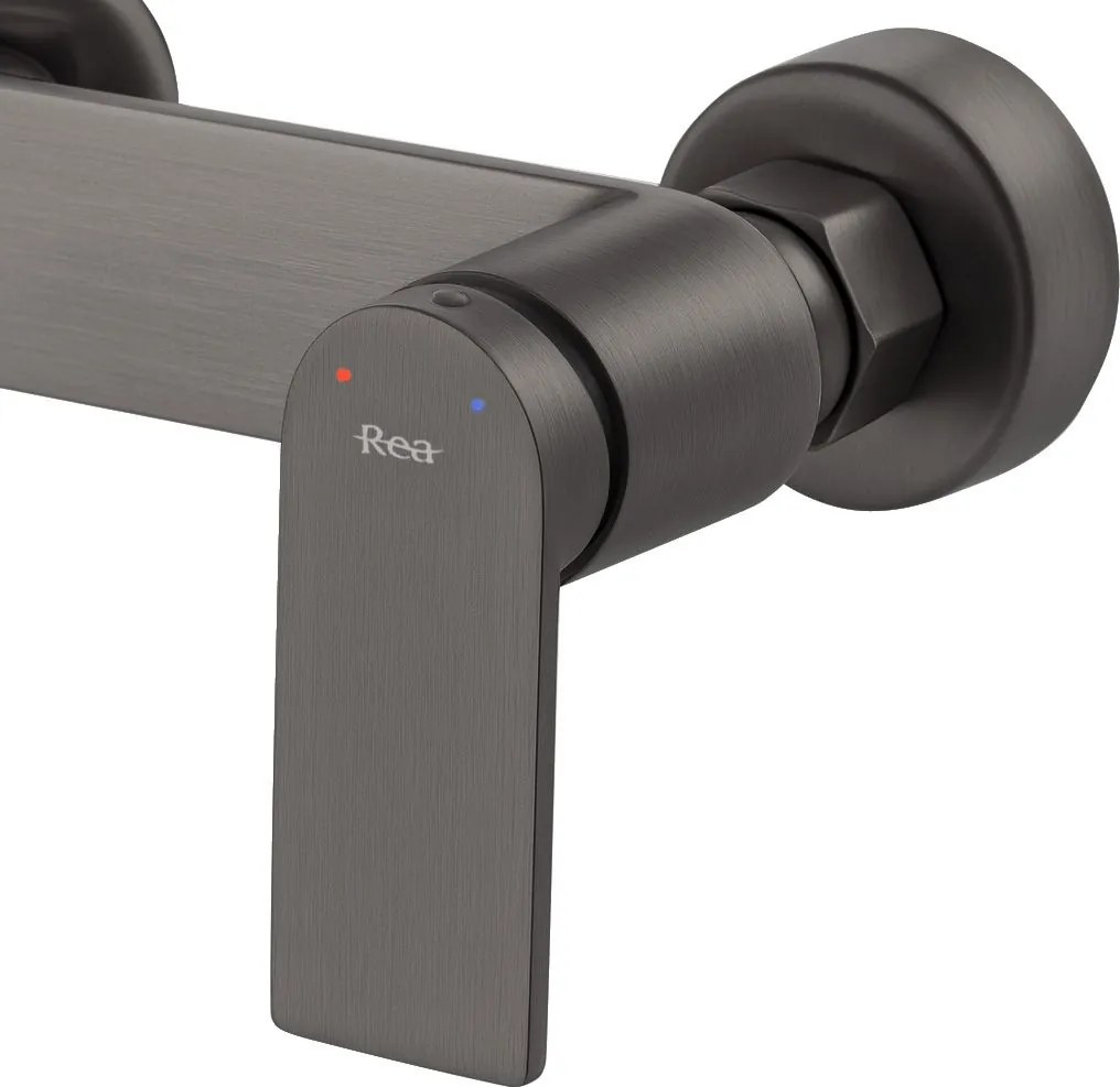 Rea Storm, vaňová batéria s ručnou bodovou sprchovou sadou, grafitová, REA-B4585