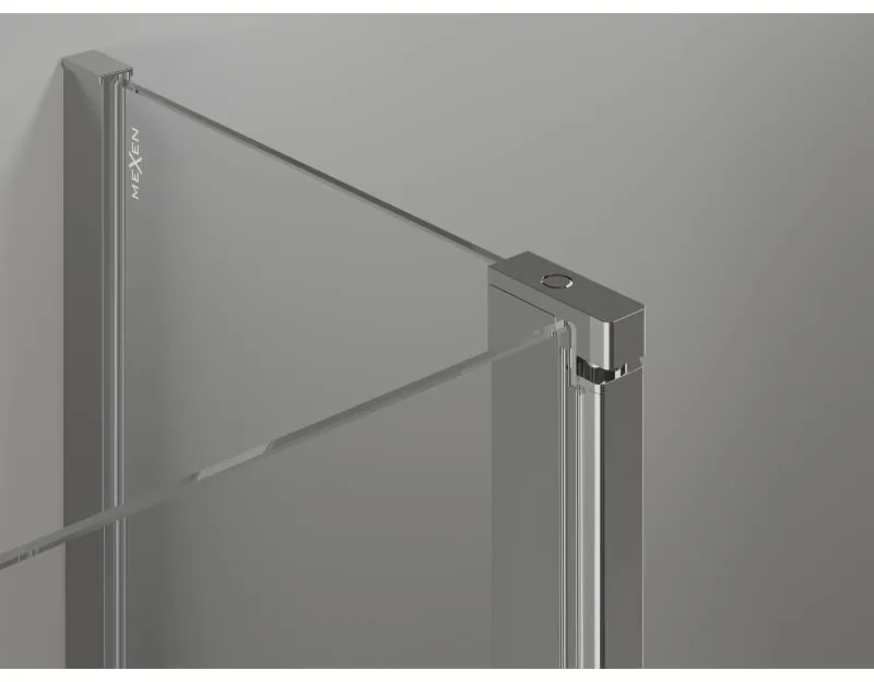 Mexen, Mexen Mist Duo výklopný sprchový kút 100 x 95 cm, priehľadný, chróm - 8A4-100-095-01-00