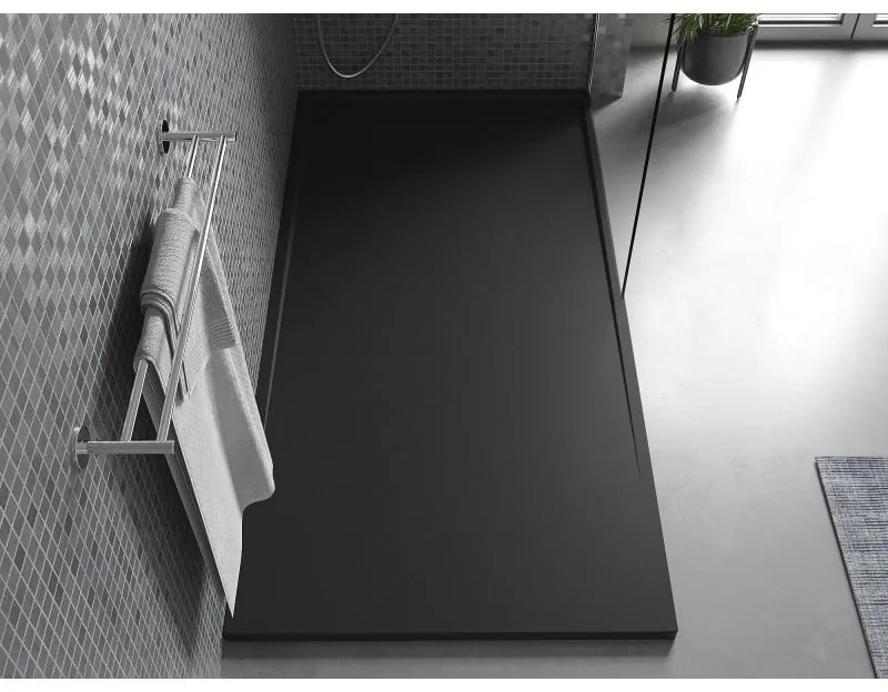 Mexen Amon, SMC obdĺžniková sprchová vanička 180 x 80 cm, čierna, 4F708018