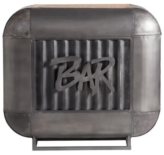 furniture-nabytek.cz - Barový jedálenský stôl Bolton z kovu a manga, lakovaný, strieborný – 112×50×105 cm