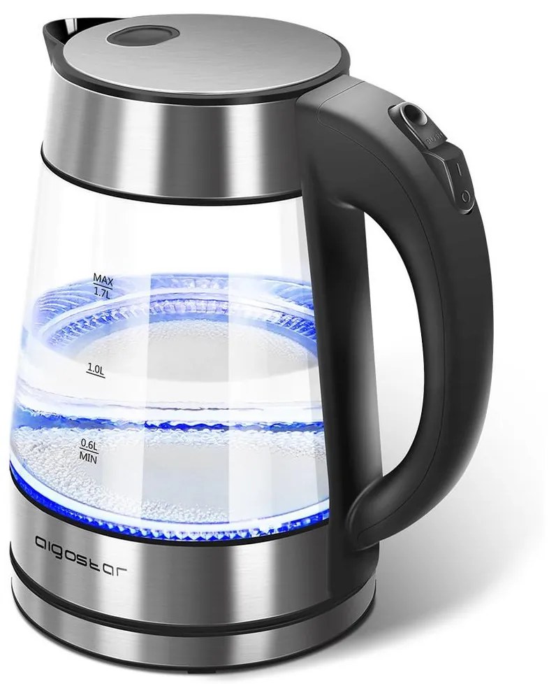 Aigostar B.V. Aigostar - Rýchlovarná kanvica 1,7 l 2200W/230V číra/čierna AI0383