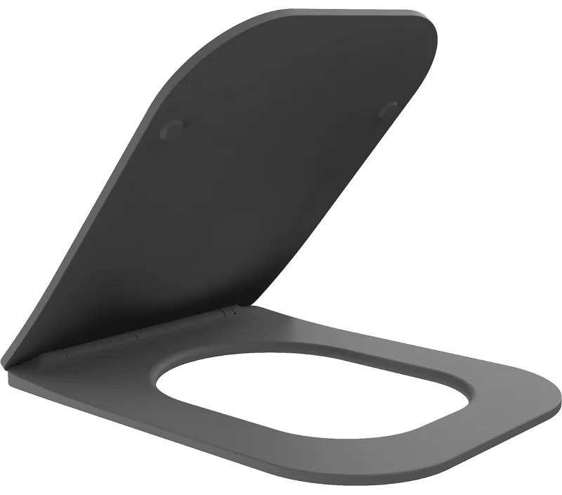 Mexen Teo, toaletné WC sedadlo s pomalým zatváraním, SLIM, duroplast, tmavá šedá matná, 39840071
