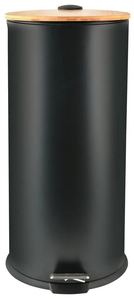 Matne čierny nášľapný oceľový odpadkový kôš 30 l Adonis – Spirella