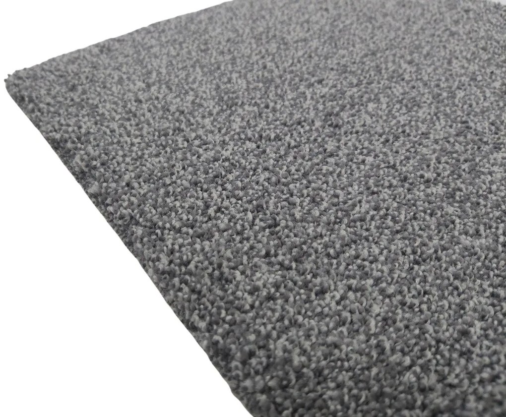 Tapibel, Koberec metráž Supersoft 850 tm. šedý, na mieru, šíře 4m, šedá, ab (mriežka), chodba / predsieň