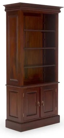 furniture-nabytek.cz - Masívna knižnica Cambridge III z mahagónu, lakovaná, hnedá – 90×40×182 cm