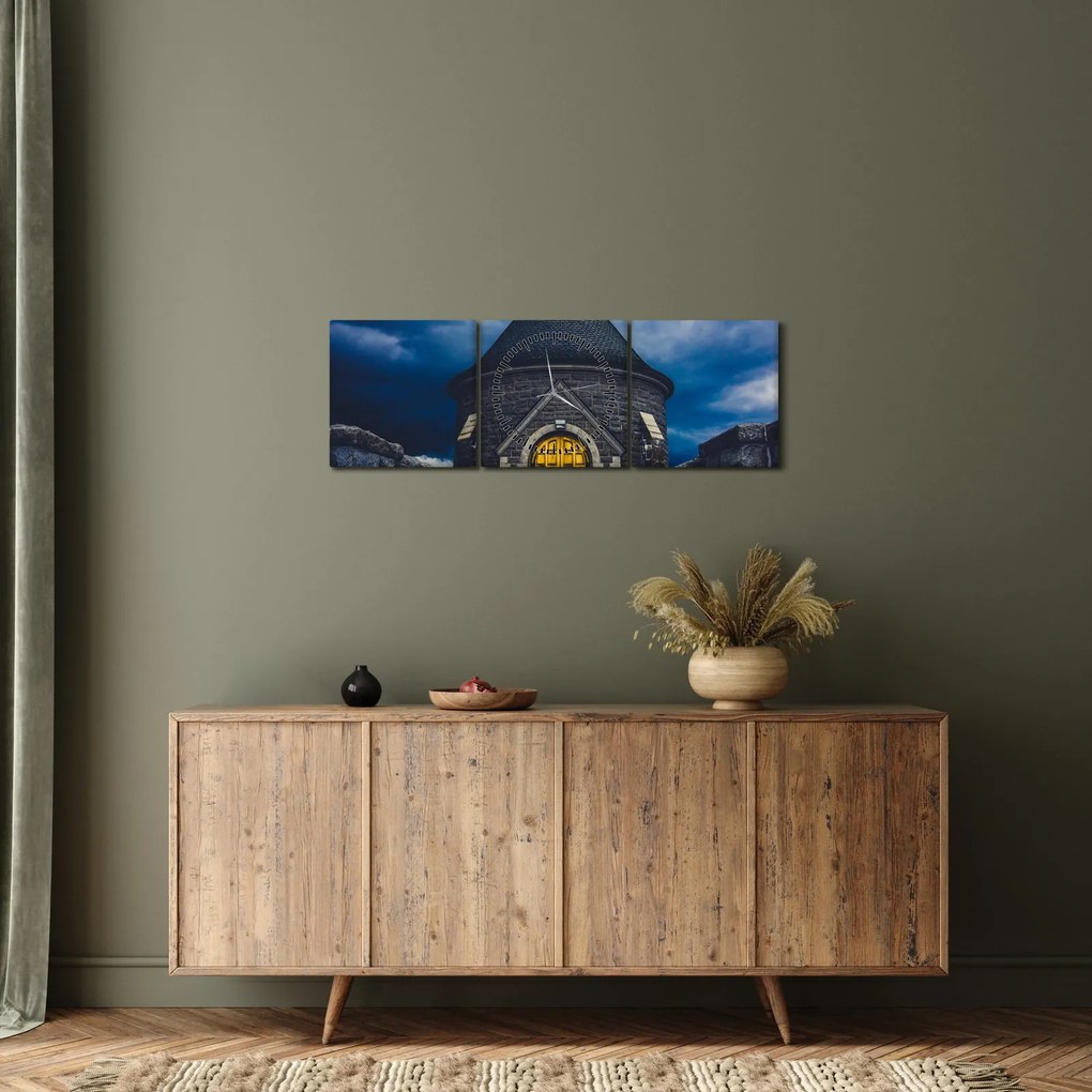 Obraz - Pred búrkou (s hodinami) (90x30 cm)