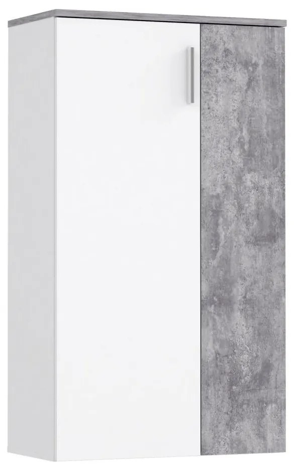 Botník ETON – biela/šedá, betónový vzhľad