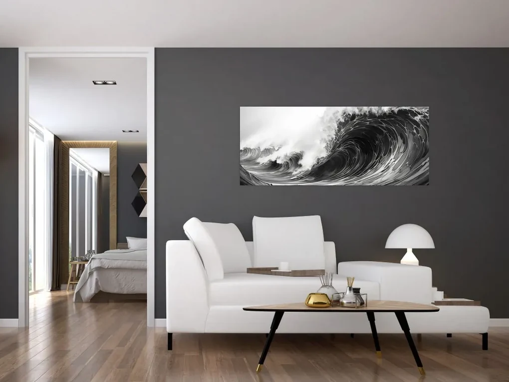 Obraz - Maľba vĺn (120x50 cm)