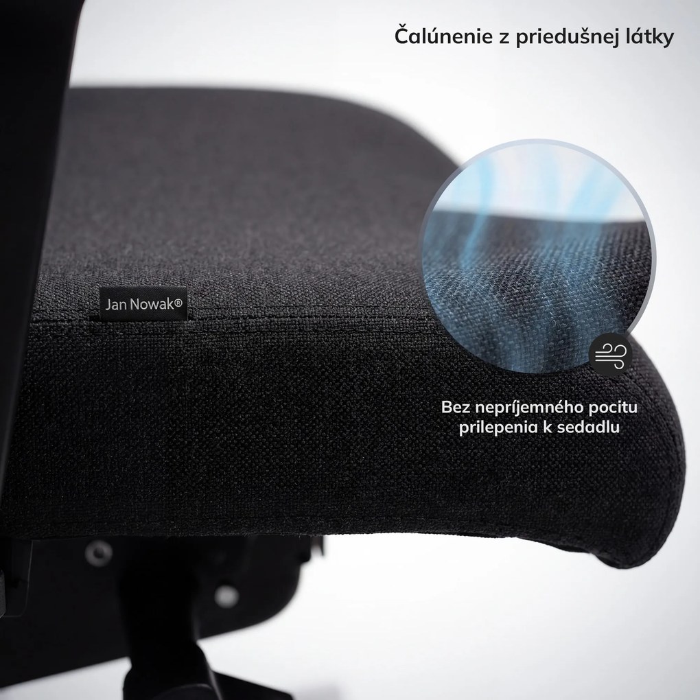Ergonomická otočná kancelárska stolička so sieťovaným operadlom, čierna: VECTOR