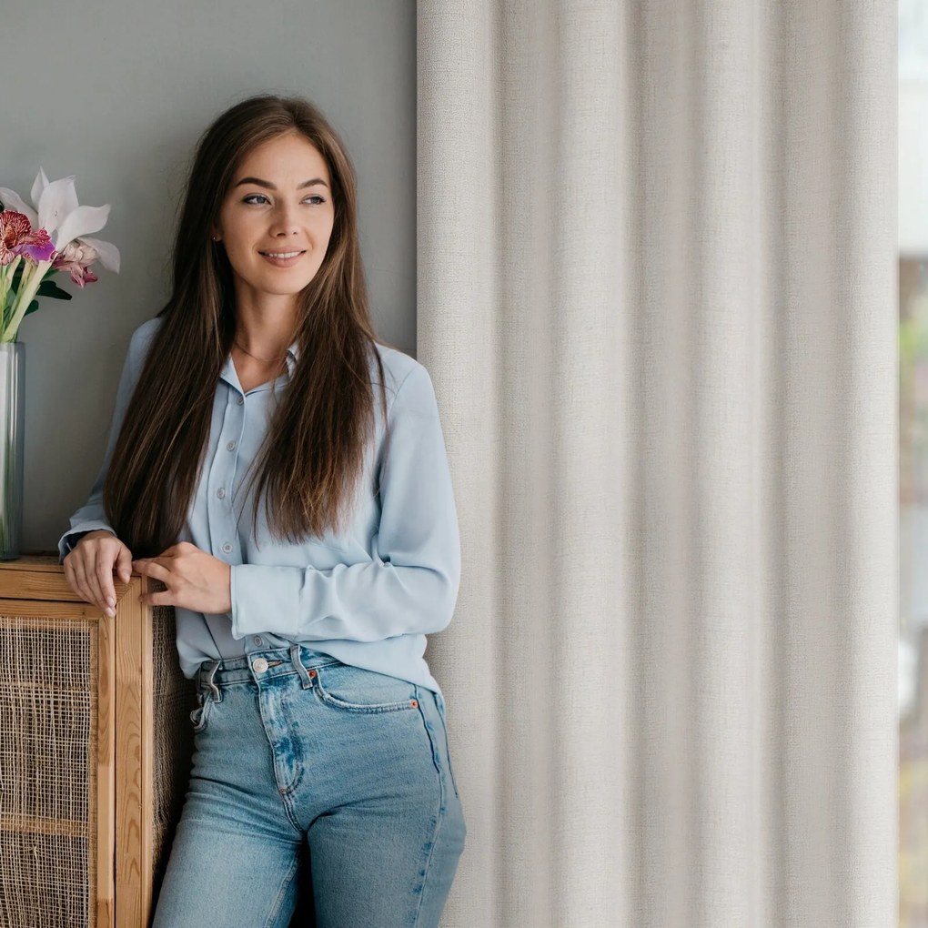 ZÁVES NA KRÚŽKOCH LINDA 140X250 CM BÉŽOVÁ