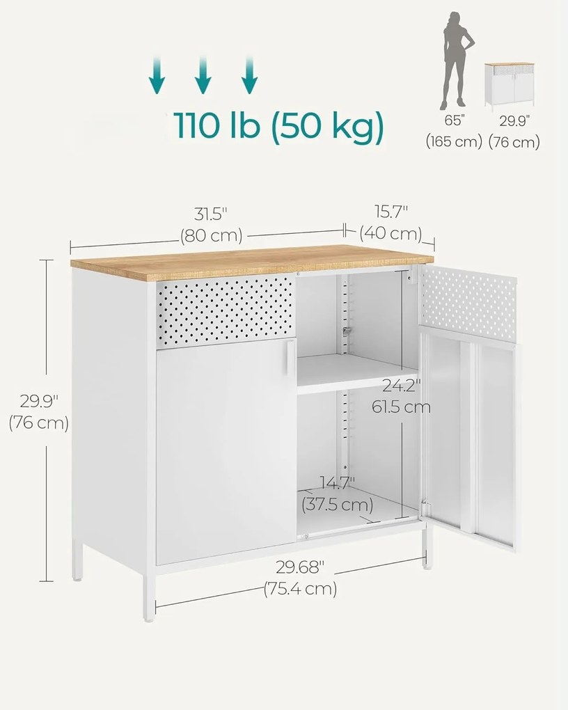 Úložná skříňka Vasagle TEDUO bílá/hnědá