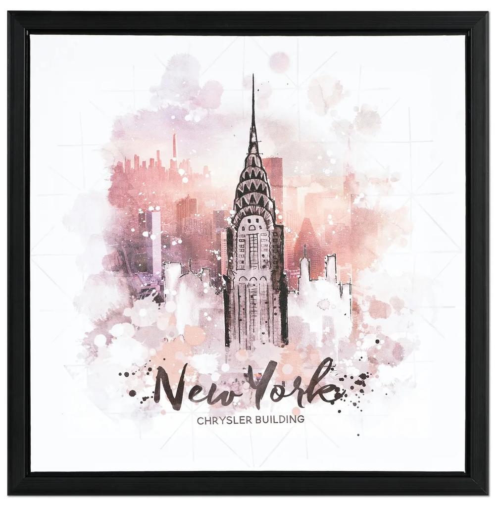 Plátený obraz v rámčeku New York, 40 x 40 x 2,5 cm